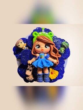Handmade Toy Story Inspired Rhinestone Trinket Case | Clay Doll Jewelry Box